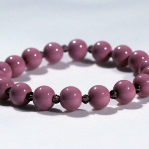 Bracelet billes vieux rose, bijou, fantaisie